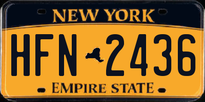 NY license plate HFN2436