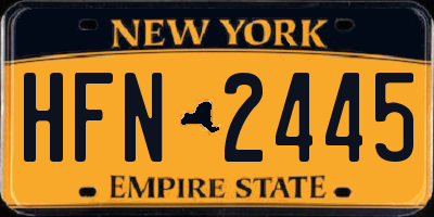 NY license plate HFN2445