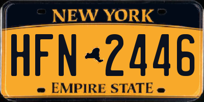 NY license plate HFN2446