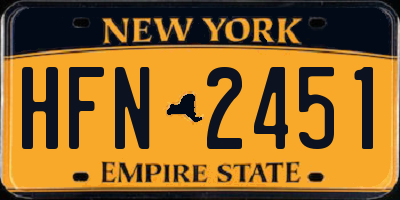 NY license plate HFN2451