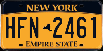 NY license plate HFN2461