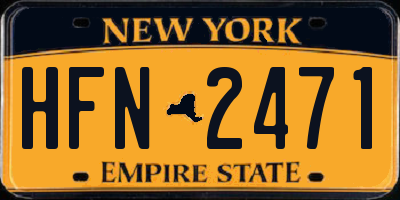 NY license plate HFN2471
