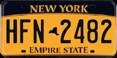 NY license plate HFN2482