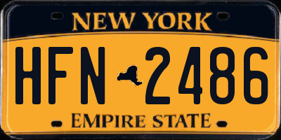 NY license plate HFN2486
