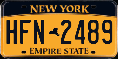 NY license plate HFN2489
