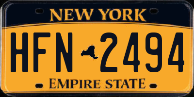NY license plate HFN2494