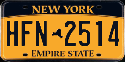 NY license plate HFN2514