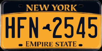 NY license plate HFN2545