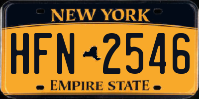 NY license plate HFN2546