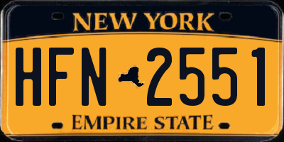 NY license plate HFN2551