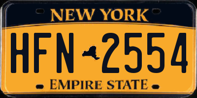 NY license plate HFN2554