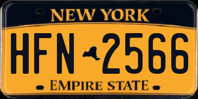 NY license plate HFN2566