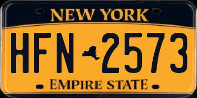 NY license plate HFN2573