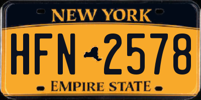 NY license plate HFN2578