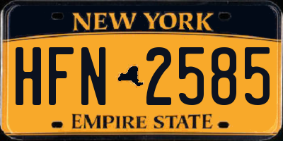 NY license plate HFN2585