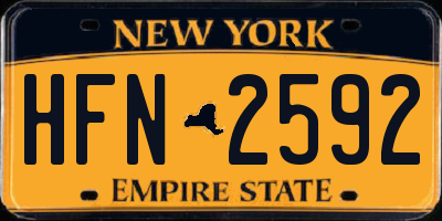 NY license plate HFN2592