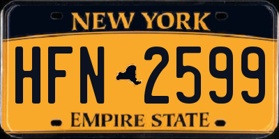 NY license plate HFN2599