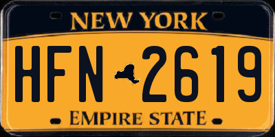 NY license plate HFN2619
