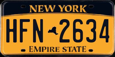 NY license plate HFN2634