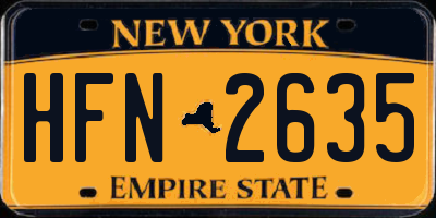 NY license plate HFN2635