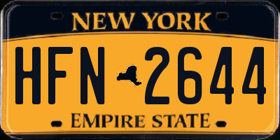 NY license plate HFN2644