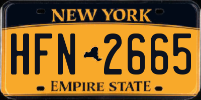 NY license plate HFN2665