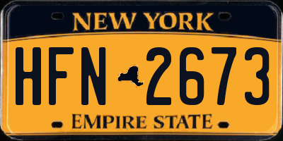 NY license plate HFN2673