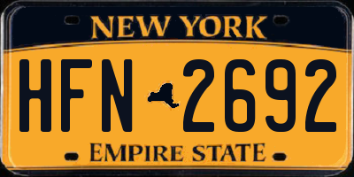 NY license plate HFN2692