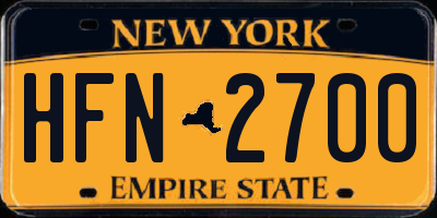 NY license plate HFN2700