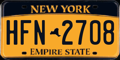 NY license plate HFN2708