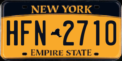 NY license plate HFN2710