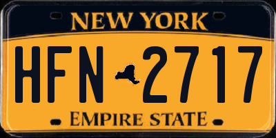 NY license plate HFN2717