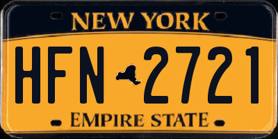 NY license plate HFN2721