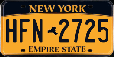 NY license plate HFN2725