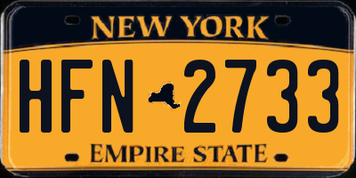 NY license plate HFN2733