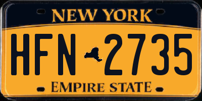 NY license plate HFN2735