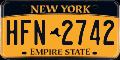 NY license plate HFN2742