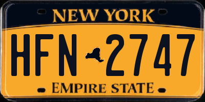 NY license plate HFN2747