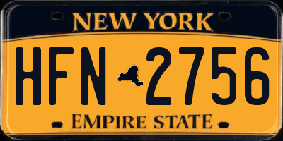 NY license plate HFN2756