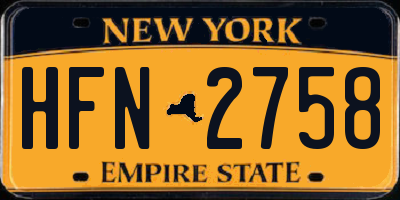 NY license plate HFN2758