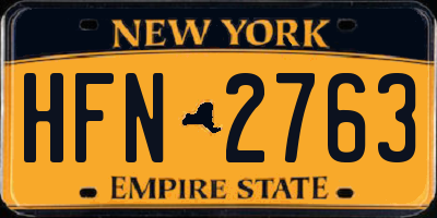 NY license plate HFN2763