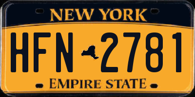 NY license plate HFN2781