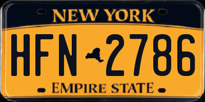 NY license plate HFN2786