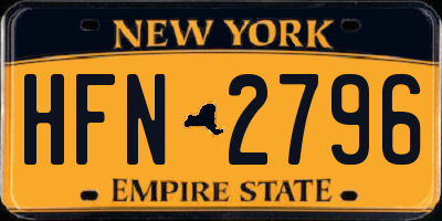 NY license plate HFN2796