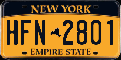 NY license plate HFN2801