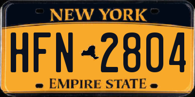 NY license plate HFN2804