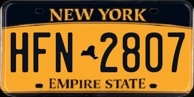 NY license plate HFN2807