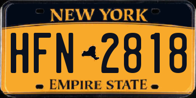 NY license plate HFN2818