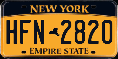 NY license plate HFN2820