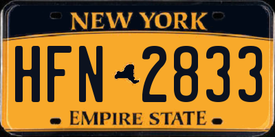 NY license plate HFN2833